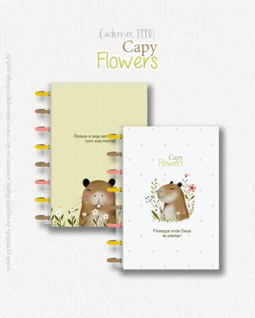 Coleção Cadernos Teen Capy Flowers - Image 2