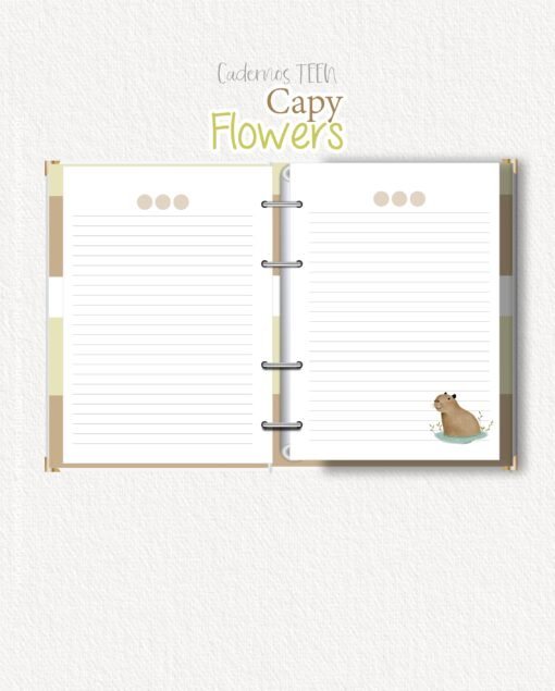 Coleção Cadernos Teen Capy Flowers - Image 4