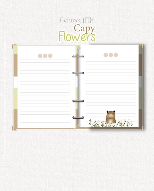 Coleção Cadernos Teen Capy Flowers - Image 5