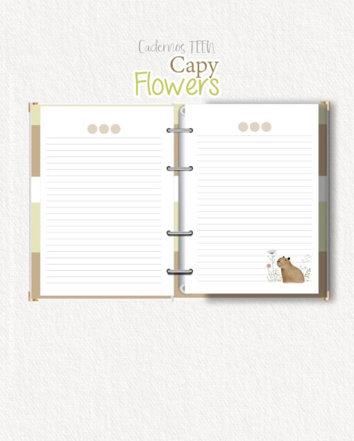 Coleção Cadernos Teen Capy Flowers - Image 6