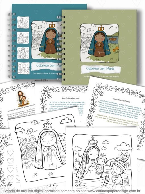 Arte pronta para imprimir Livro de Colorir: Colorindo com Maria