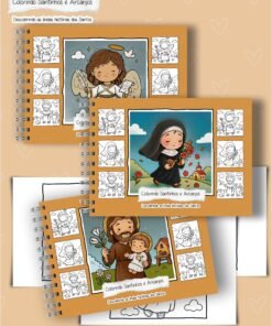 Arte pronta para imprimir Livro de Colorir: Colorindo Santinhos e Arcanjos  A5