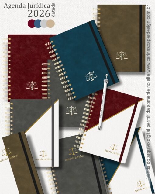 Combo 22 capas A5 para Agenda Jurídica 2026
