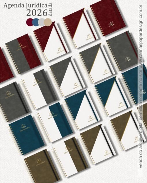 Combo 22 capas A5 para Agenda Jurídica 2026 - Imagem 2