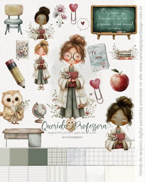 Kit digital de ilustrações Querida Professora 5