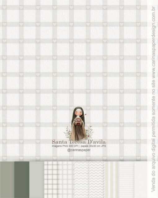 Mini kit Digital Ilustrações Santa Teresa Dávila + arte pronta encadernação - Imagem 6