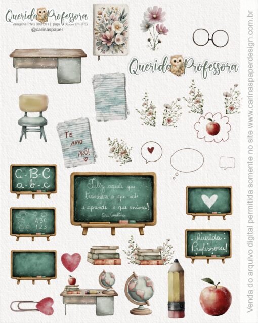 Kit digital de ilustrações Querida Professora 5 - Imagem 4