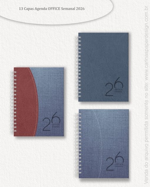Combo 13 capas A5 para Agenda Office Semanal 2026 - Imagem 2