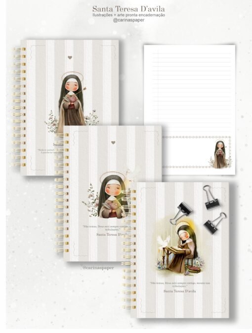 Mini kit Digital Ilustrações Santa Teresa Dávila + arte pronta encadernação - Imagem 3