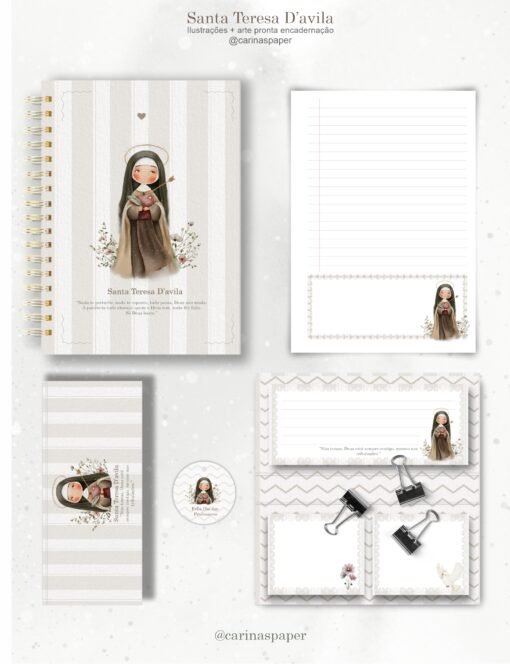Mini kit Digital Ilustrações Santa Teresa Dávila + arte pronta encadernação - Imagem 2