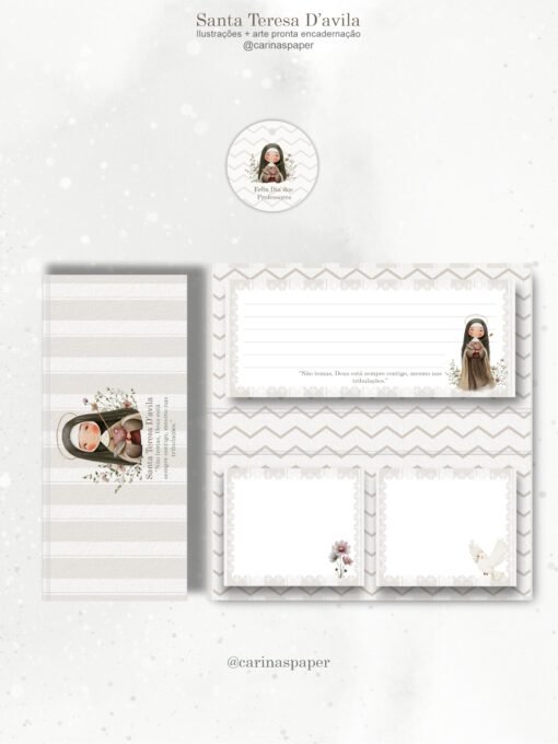 Mini kit Digital Ilustrações Santa Teresa Dávila + arte pronta encadernação - Imagem 4