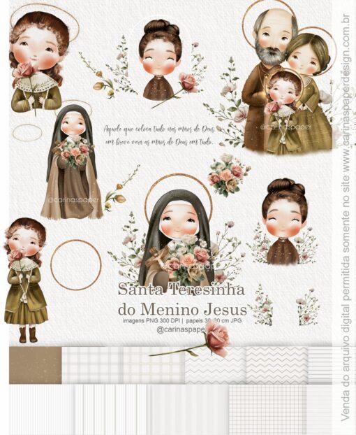 kit Digital Ilustrações Santa Teresinha 3
