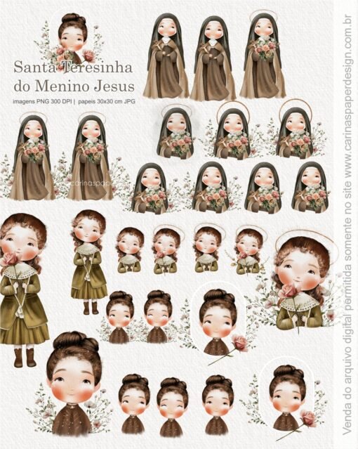 kit Digital Ilustrações Santa Teresinha 3 - Imagem 3