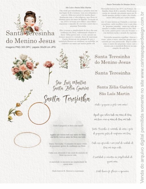 kit Digital Ilustrações Santa Teresinha 3 - Imagem 5