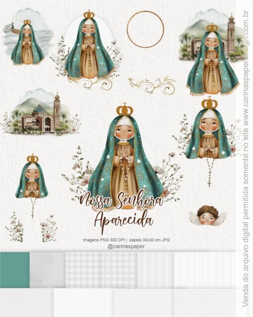 kit Digital Ilustrações Nossa Senhora Aparecida 6