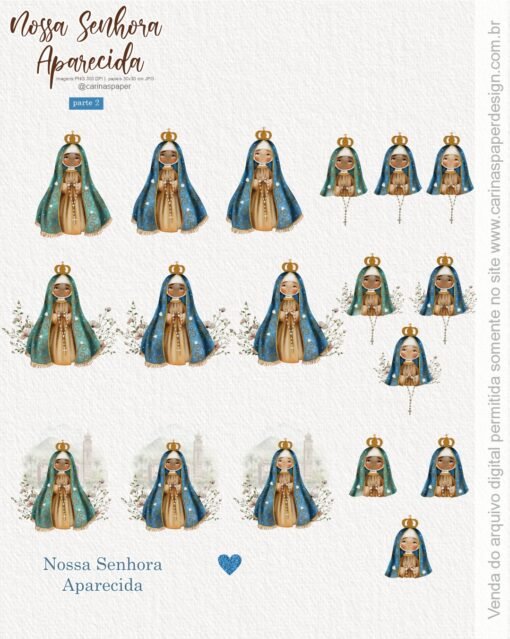 kit Digital Ilustrações Nossa Senhora Aparecida 6 Parte 2 - Imagem 2