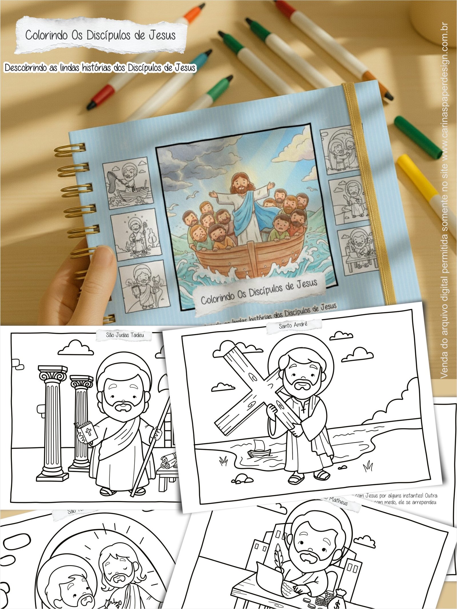 Arte pronta para imprimir Livro de Colorir: Colorindo os Discípulos de Jesus - Imagem 4