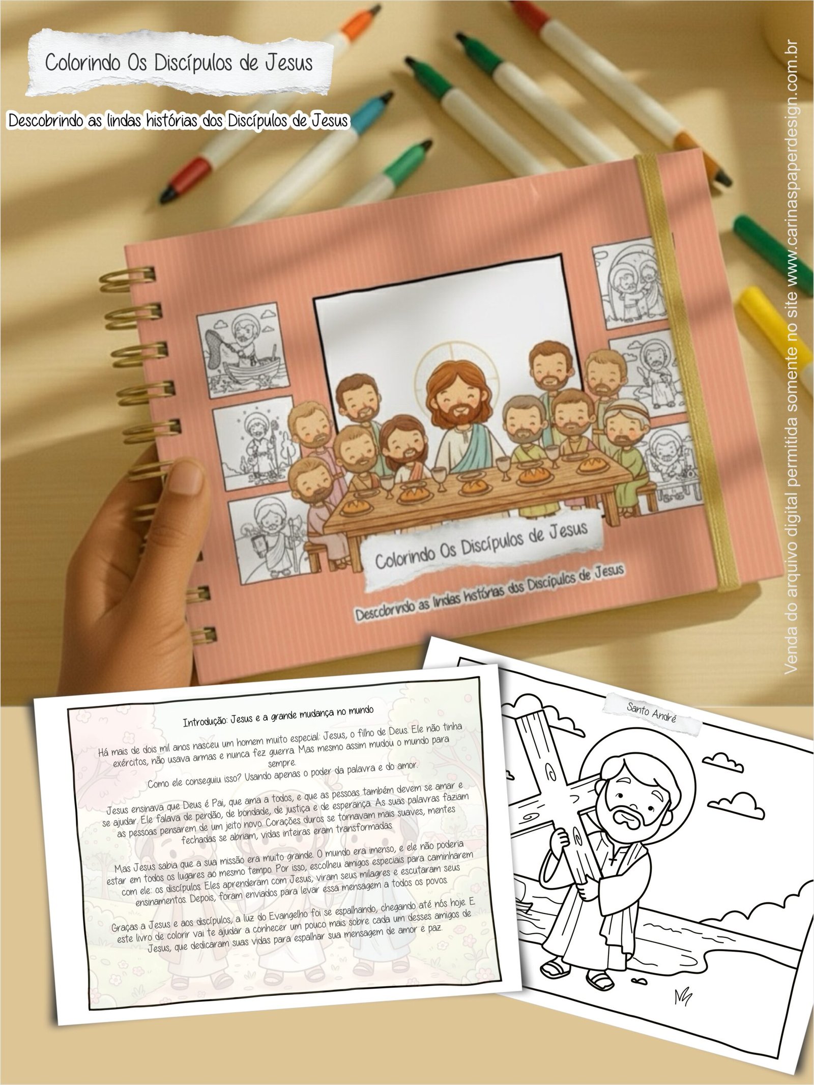 Arte pronta para imprimir Livro de Colorir: Colorindo os Discípulos de Jesus - Imagem 5