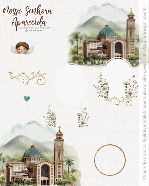 kit Digital Ilustrações Nossa Senhora Aparecida 6 - Imagem 4