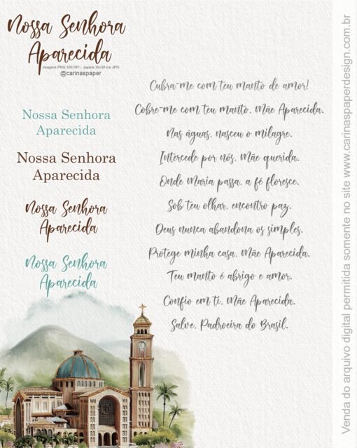 kit Digital Ilustrações Nossa Senhora Aparecida 6 - Imagem 5