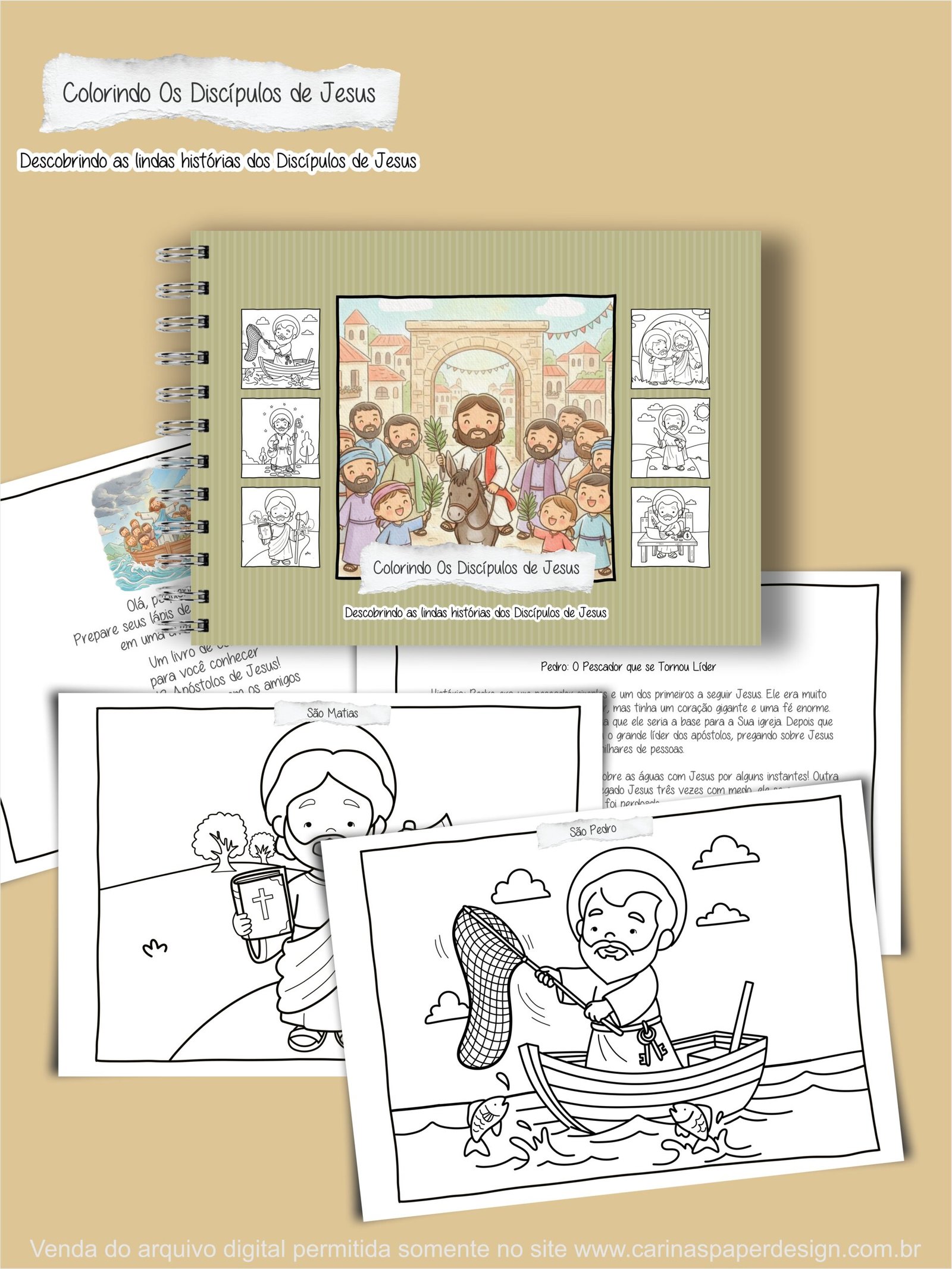 Arte pronta para imprimir Livro de Colorir: Colorindo os Discípulos de Jesus - Imagem 6