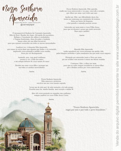 kit Digital Ilustrações Nossa Senhora Aparecida 6 - Imagem 6