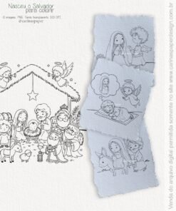 Alternative view of Kit Digital Ilustrações Colorir PNG Nasceu o Salvador