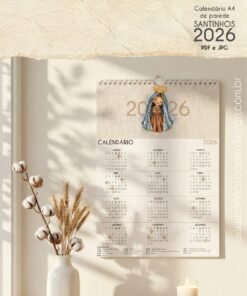 Alternative view of PDF Calendário de parede Santinhos A4