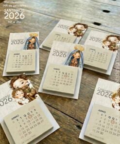 PDF Calendário mini Imã de geladeira Santinhos 2026