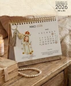 PDF Calendário de mesa Santinhos A5 horizontal 2026 + 12 Capas