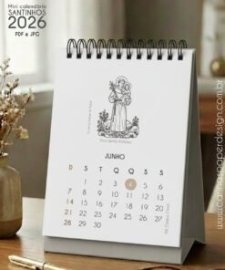 Alternative view of Mini Calendário de mesa A6 Santinhos Versão Masculina PDF