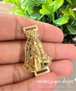 Passante Nossa Senhora Aparecida para elástico chato 7mm - Pacote com 10 unidades