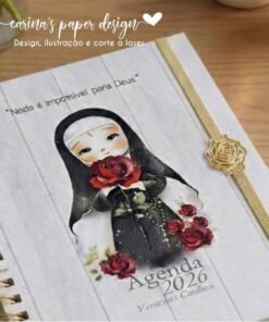 Alternative view of Passante Rosa de Santa Teresinha/Rita para elástico chato 7mm - Pacote com 5 unidades