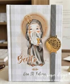 Alternative view of Passante Medalha de São Bento para elástico chato 7mm - Pacote  com 5 unidades