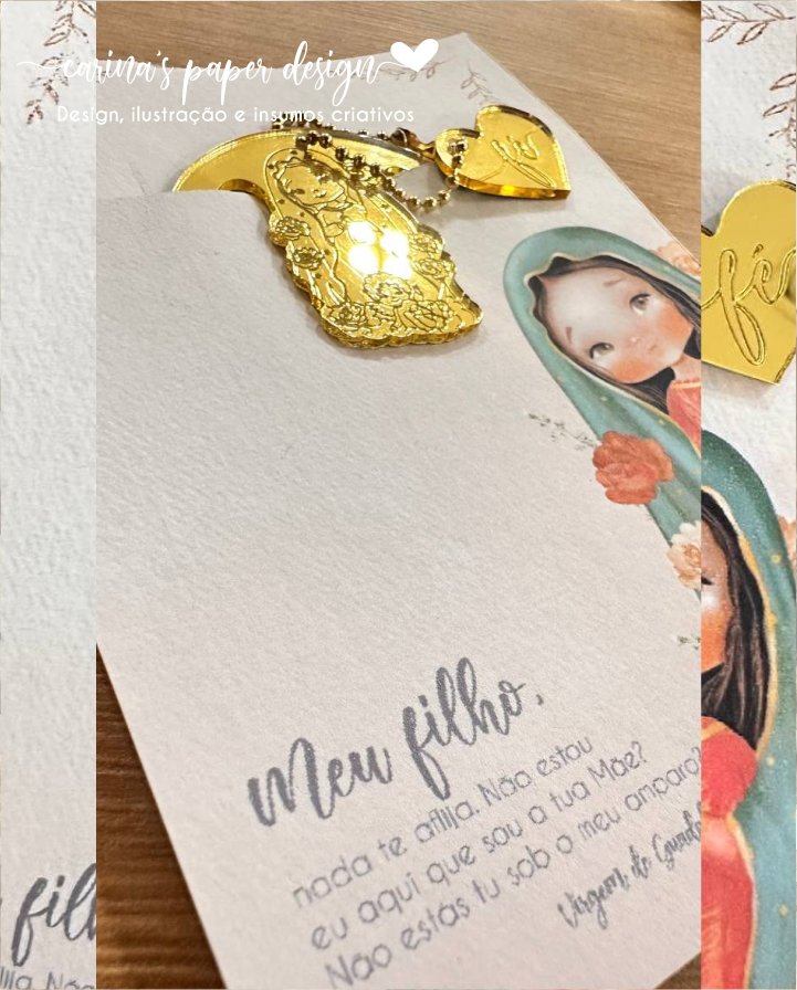 Coleção Marcador clip de acrílico Santinhos 5 cm + Tag coração FÉ (6 peças para 3 marcadores com tag) - Escolha o modelo - Imagem 31