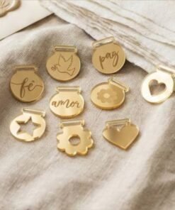 Kit 5 Finalizadores de Luxo para Fita de Marcador - Acrílico espelhado (Escolha o Modelo)