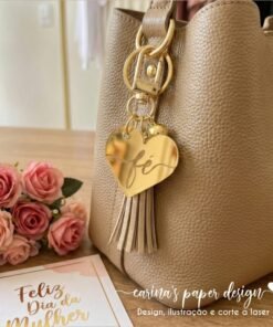 Alternative view of PINGENTE Coração Fé para Chaveiro e Papelaria Criativa - Pacote com 10 Unidades