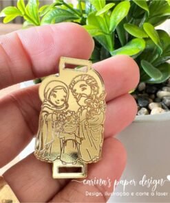 Passante Sagrada Família para elástico chato 7mm Pacote com 10 unidades