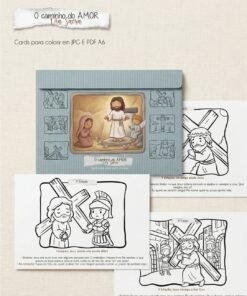 Kit Pronto para Imprimir: Cards A6 VIA Sacra para crianças
