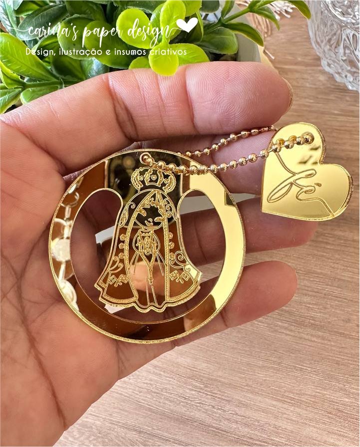 Coleção Marcador clip de acrílico Santinhos 5 cm + Tag coração FÉ (6 peças para 3 marcadores com tag) - Escolha o modelo - Imagem 19