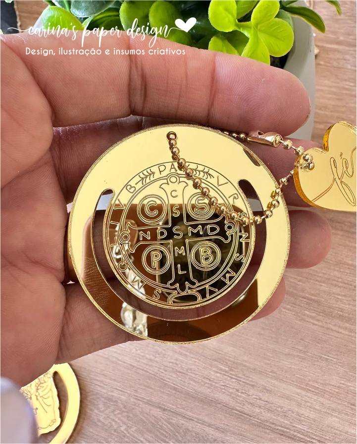Coleção Marcador clip de acrílico Santinhos 5 cm + Tag coração FÉ (6 peças para 3 marcadores com tag) - Escolha o modelo - Imagem 17