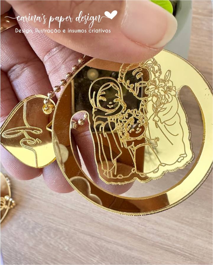 Coleção Marcador clip de acrílico Santinhos 5 cm + Tag coração FÉ (6 peças para 3 marcadores com tag) - Escolha o modelo - Imagem 16