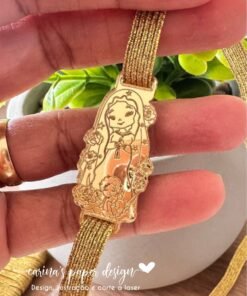 Passante Nossa Senhora Guadalupe para elástico chato 7mm - Pacote com 5 unidades