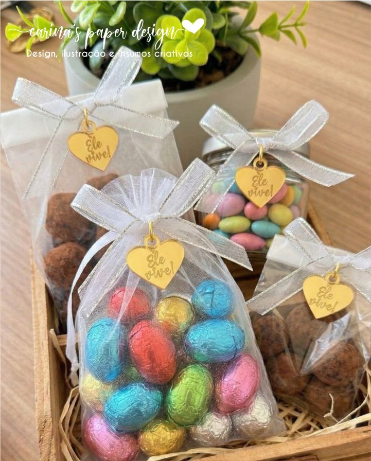 PINGENTE Coleção Páscoa 2026 para Papelaria Criativa - Pacote com 10 Unidades (escolha o modelo) - Imagem 10