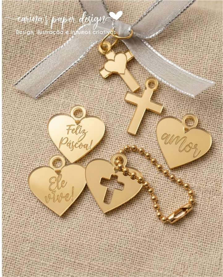 PINGENTE Coleção Páscoa 2026 para Papelaria Criativa - Pacote com 10 Unidades (escolha o modelo)