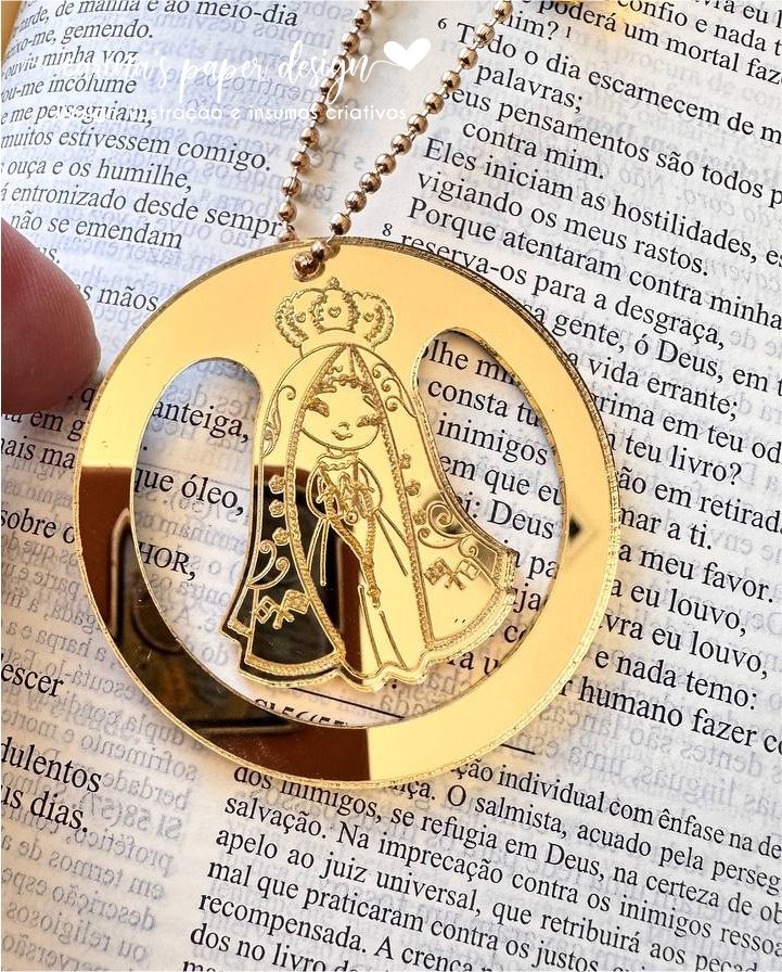 Coleção Marcador clip de acrílico Santinhos 5 cm + Tag coração FÉ (6 peças para 3 marcadores com tag) - Escolha o modelo - Imagem 20