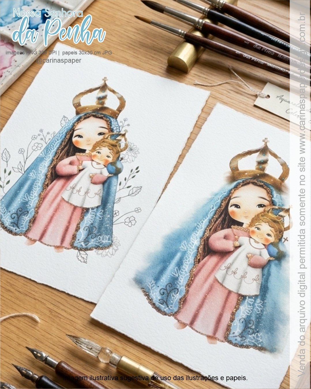kit Digital Ilustrações Nossa Senhora da Penha - Imagem 3