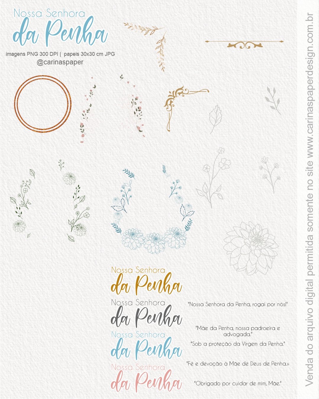 kit Digital Ilustrações Nossa Senhora da Penha - Imagem 5