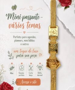Mini passante Rosas para elástico 7mm - Pacote com 10 unidades - Escolha modelo