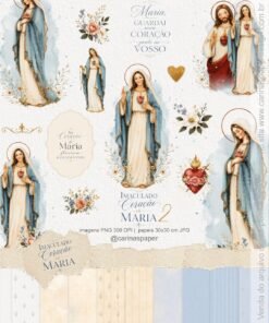 Kit Digital Ilustrações Imaculado Coração de Maria  2